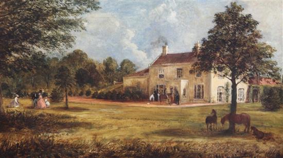 Claude Lorraine Nursey (c.1820-1873) View of Postwick Hall, Norfolk, 1866, 14 x 24in.